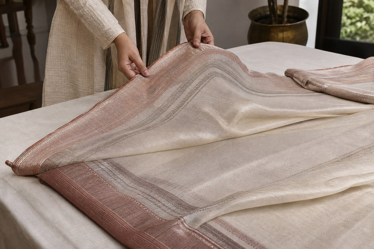 Bandhej tie dyed georgette dupatta in rani pink and marigold